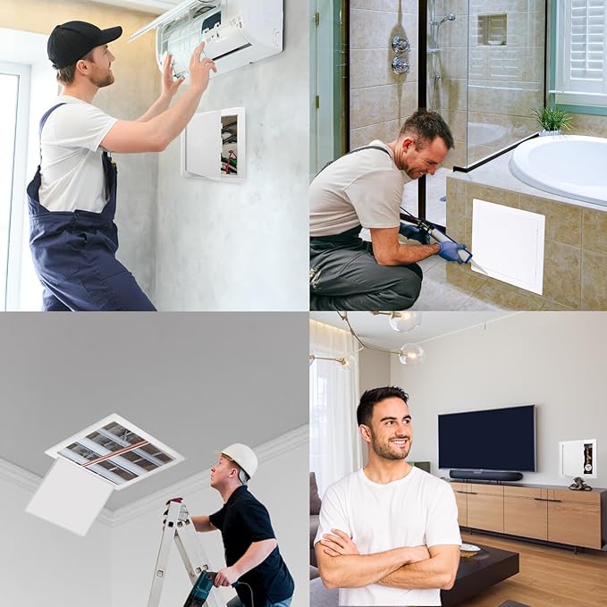 Morvat Access Panel 12x12 Inch for Drywall & Ceiling with Door, Heavy-Duty Durable ABS Plastic & Easy Install Access Box, Wall Hole Cover Plate for Plumbing & Electrical Cable & Wiring, White, 20 Pack