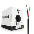 Voltive 16/2 Speaker Wire, in-Wall CL3 & Direct Burial, Black, 250ft - 16AWG, 2 Conductors, Stranded Oxygen-Free Copper, UL Listed - V-1210-3
