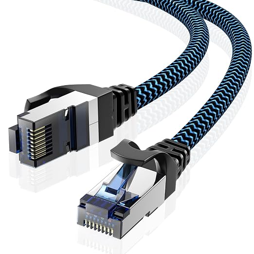 Cat8 Ethernet Cable 50 ft 1 Pack, High Speed 40Gbps 2000MHz, Compatible by CABNEER