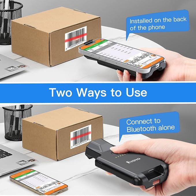 Eyoyo Upgraded QR Code Scanner Bluetooth Android Barcode Scanner, Portable Back - Image 3