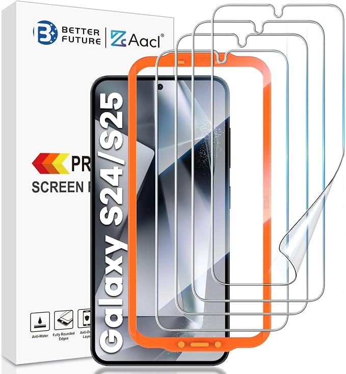 AACL 4-Pack for Samsung Galaxy S25/S24 Screen Protector 5G, Film for S24 and by AACL