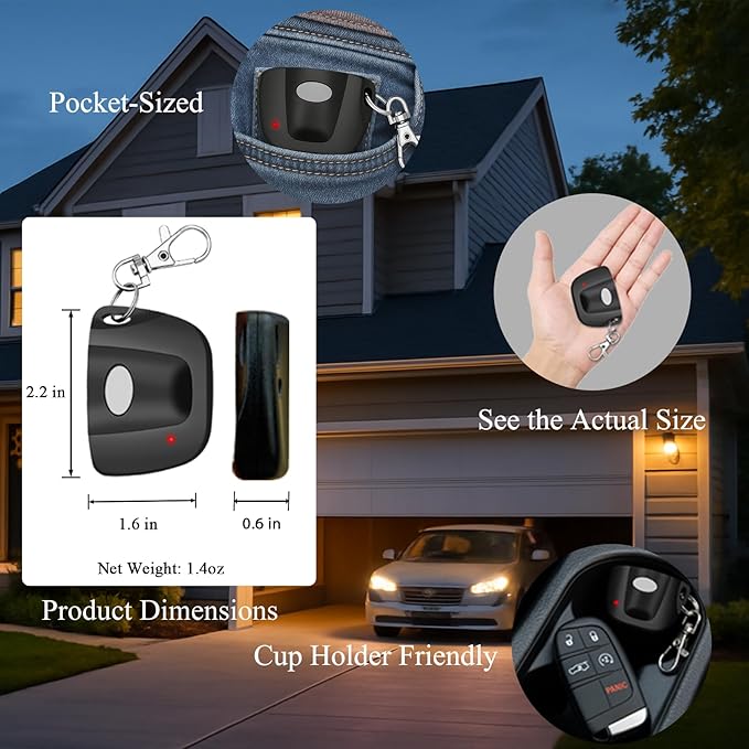 2-Pack 300MHz 10 dip Switch for Multicode Garage Gate Door Opener Remote Control, Replacement for 3089,3070,3060,308911,MCS308911,MCS306010,MCS3070 Gate Clicker with Keychain.