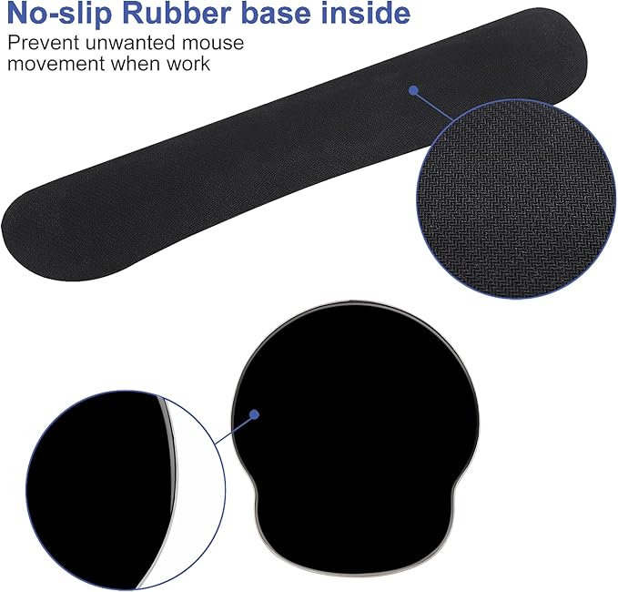 Mouse Pad Keyboard Wrist Rest, Gel Non Slip Rubber Wrist Support Rest Mouse Pad for Home Office, Computer, Laptop, Typist, Gamer, Soft Cushion Mousepad with Memory Foam Ergonomic Nebula Galaxy