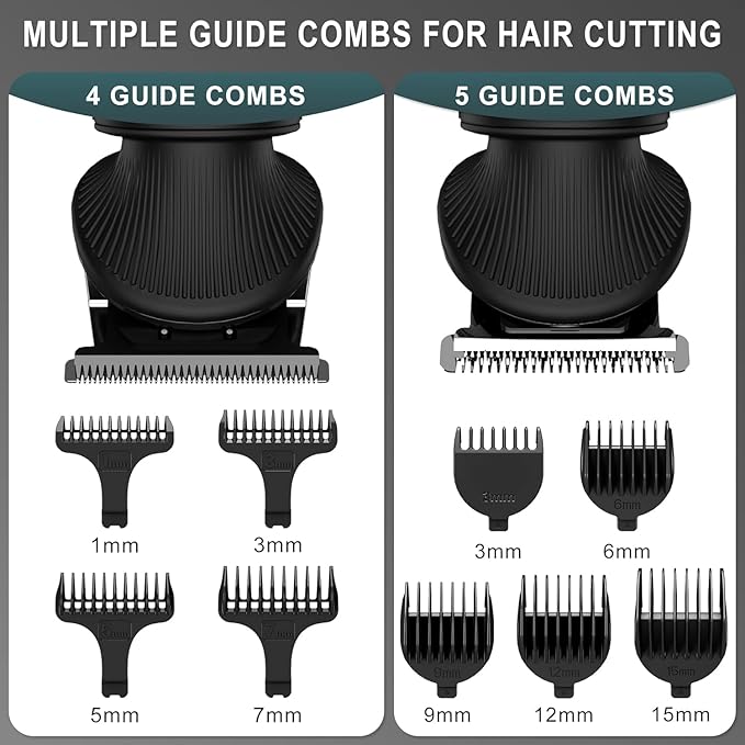 Scttomon Beard Trimmer for Men Professional Mens Beard Grooming Kit T-Blade Trimmer Electric Shaver Razor Nose Body Trimmer Hair Cutting Kit Cordless 7 in 1 Black