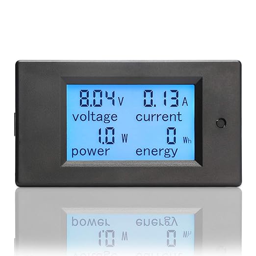 DROK Digital Multimeter DC 8-100V 20A Voltage Amperage Power Energy Meter, DC Volt Amp Tester Gauge Monitor LCD Digital Display with Built-in Shunt