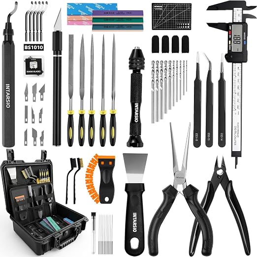 76pcs 3D Printer Tools Kit for Model Finishing/Deburring/Drilling/Polishing by INTARSIO3D
