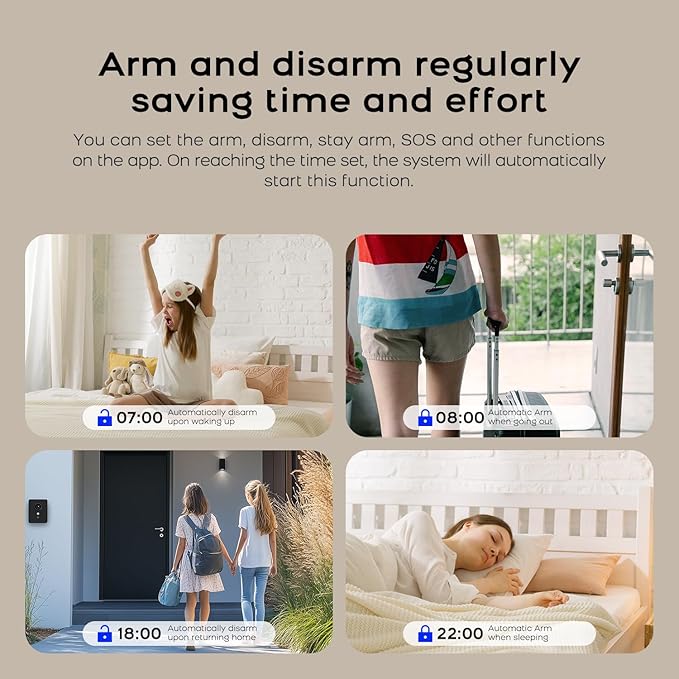 LWOHSI Alarm System for Home Security,Wireless Home Security Systems with Tuya APP Alerts,6 Door/Window Sensor,3 Motion Detectors,Remote,Work with Alexa and Google for Villa,Apartment,Kids Safety