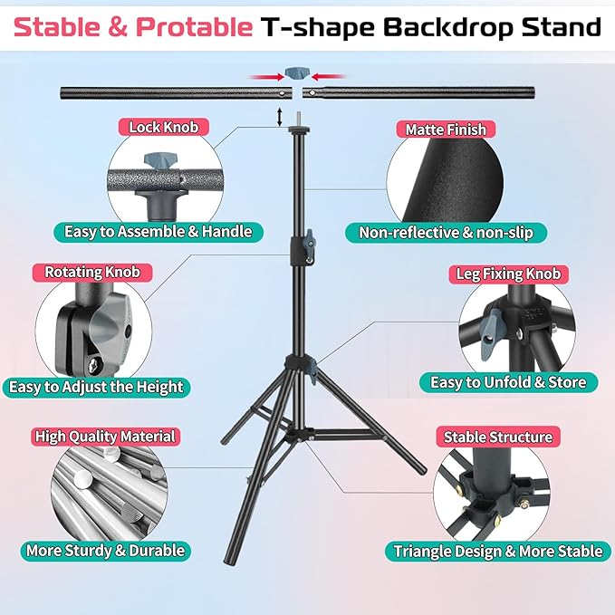 Product Photography Photo Backdrops Stand Kit, Photo Background, 26.8x50in - Image 6