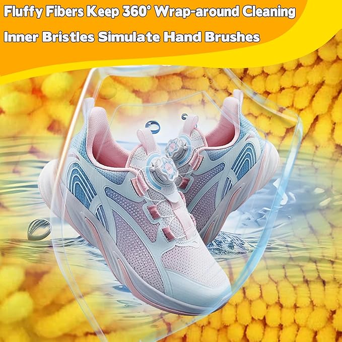 Shoes Washing Bag for Washing Machine, Reusable Laundry Shoe Bag For Washer And Dryer, Shoe Cleaning Washing Bag for All Shoe Types And Sizes (2 PCS - Yellow)