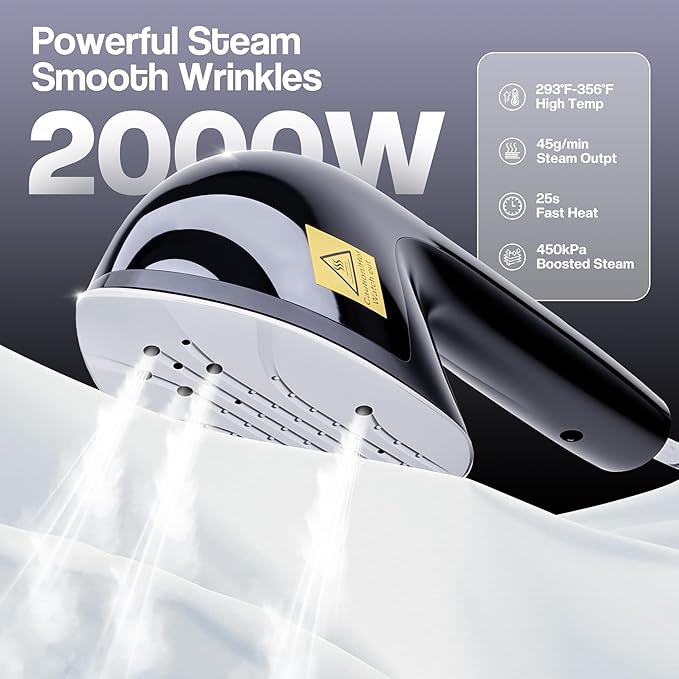 Cobuy Standing Garment Steamer with Dry Ironing, 2000W Powerful Steamer for Clothes with with Flat & Slant & Hanging Iron Options,3 Steam Modes, 25s Fast Heat-Up, Self-Cleaning, 2.2L Water Tank