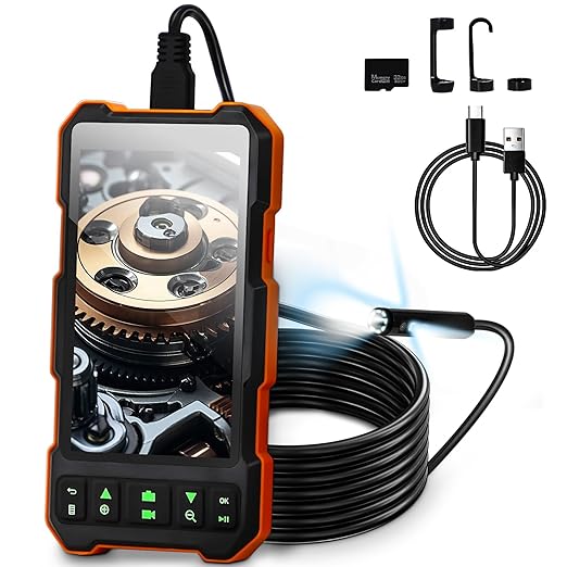 Epicmate Triple Lens Sewer Inspection Camera-Snake Camera with Light 16.5 ft, 5" IPS Screen Endoscope with Lights 1080P Industrial Borescope, IP67 Waterproof Drain Pipe Drain Snake with 32G Card