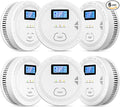 6 Packs, 2 in 1,Smoke Carbon Monoxide Detector,Carbon Monoxide Detectors/Smoke Alarm,85 dB Alarm,Large Screen Readout,Test Button,Battery Operated, Work State LED Flash,Easy Install