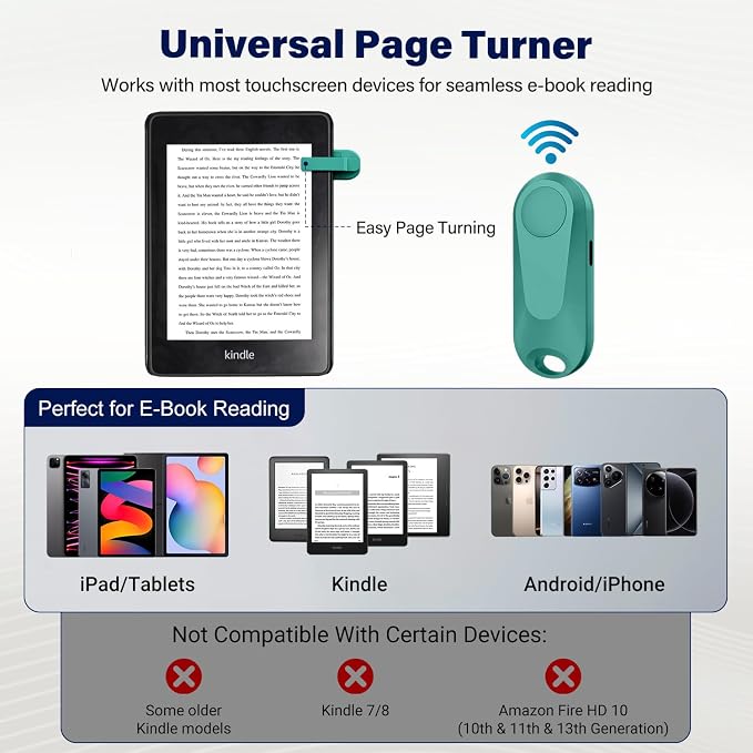 Page Turner for Kindle Paperwhite Oasis Kobo eReaders, Camera Camcorder Remote - Image 6