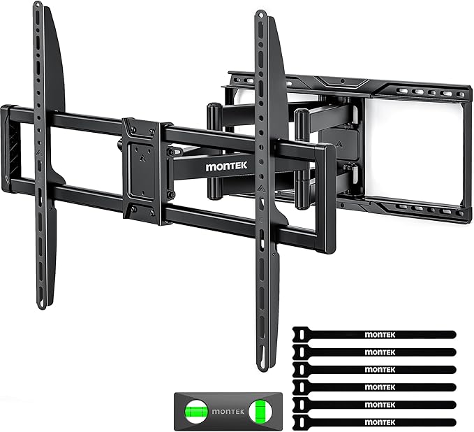 monTEK Heavy-Duty Full Motion TV Wall Mount Bracket for 50–100″ TVs up to 200 lbs – 4X Load Tested, Dual Arm Extension to 25.1″, Tool-Free Tilt/Swivel/Level, Max VESA 900×600, Fits 12/16/18/24" Studs