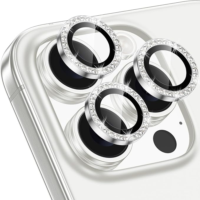 for iPhone 16 Pro/16 Pro Max Camera Lens Protector Bling Individual Metal by Xfilm