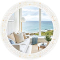 Tanmicoshomy Round Bathroom Mirror 26 Inch, Circle Mirror with Natura Shell Inlay Frame, Decorative Round Mirror for Bathroom Bedroom Living Room Entrayway