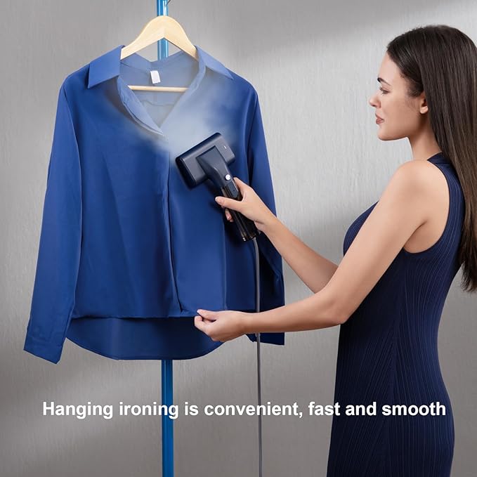G10 Pro Steamer for Clothes, Global Voltage Adaptation Handheld Garment Steamer, Dual Steam Modes,1200W Mini Steam Iron for Travel and Home (110-240V Blue)