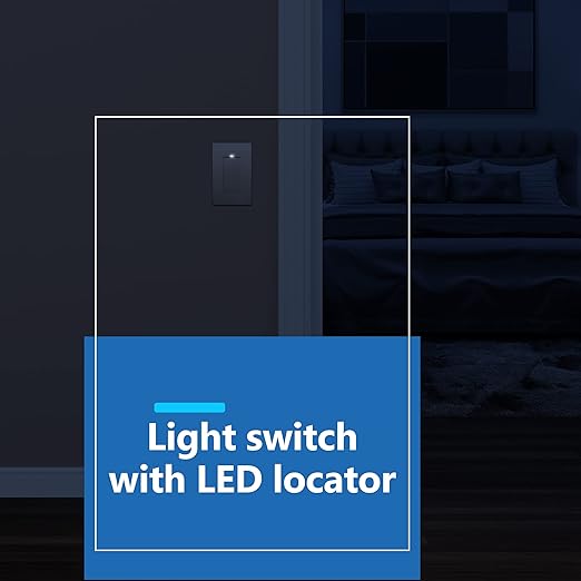 LIDER Minimalist Design Matte Finish Lighted Decorator Switch with Screwless Wall Plate, Frameless Paddle Light Switch with Locator Light, 3-Way, Grounding Screw, 15A 125V, UL Listed, Gold