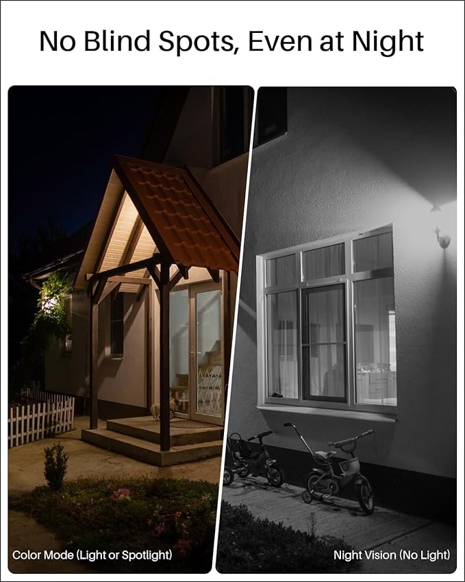 WUUK Security Cameras Wireless Outdoor, Indoor Camera, Home Surveillance System, 2K, No Monthly Fee, Motion Alert, Night Vision, 2.4/5 GHz WiFi, Compatible with Alexa & Google, 4-Camera Kit