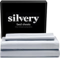 Silvery Silver Infused Bed Sheets Set - Award-Winning Self-Cooling Fabric with Self-Cleaning Silvery Technology™ That Stays Fresh 3X Longer for Hygienic Sleep (Gray, Twin)