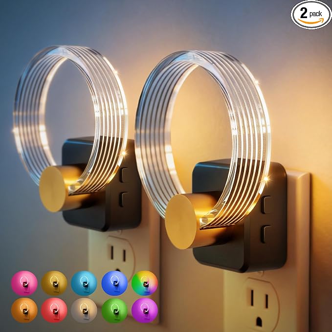 JandCase Night Light, 2 Pack Color Changing Night Lights Plug into Wall by JandCase