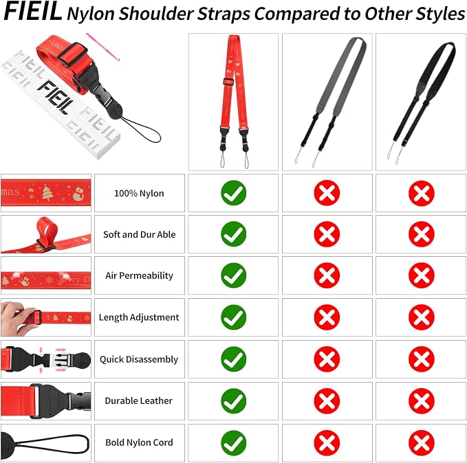 FIEIL 5Pcs Christmas iPad Strap, Adjustable Camera Neck Strap, Comfortable - Image 5
