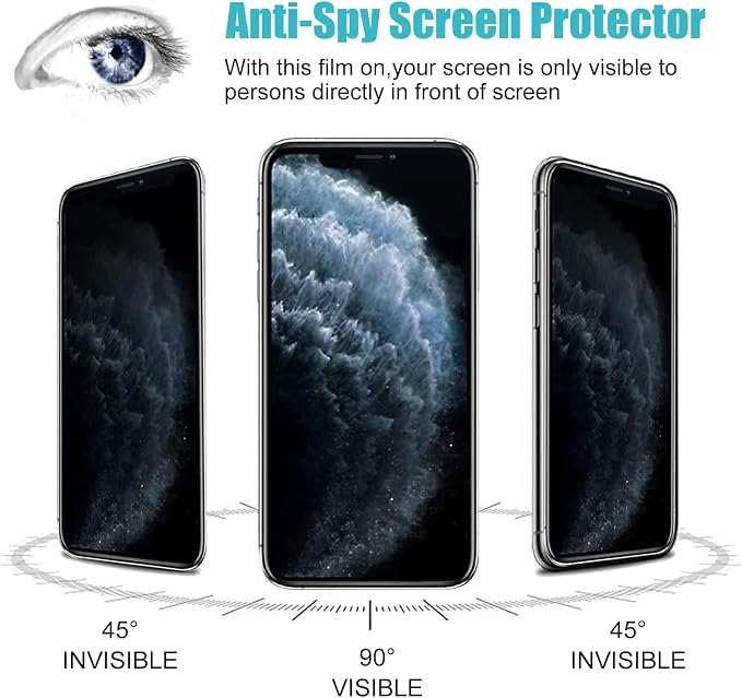 PEHAEL 3+3Pack for iPhone 11 Pro Privacy Screen Protector - Image 4