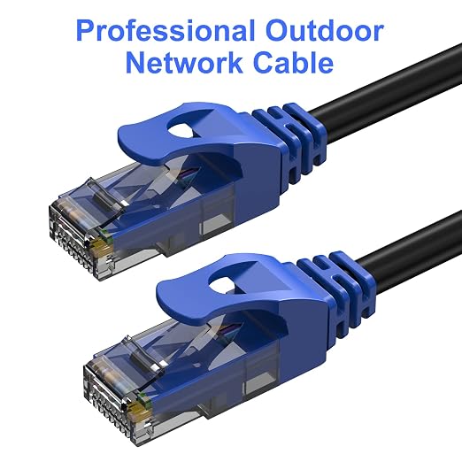 50FT Cat6 Outdoor Ethernet Cable, Heavy Duty Direct Burial, 24AWG CCA Patch Cord - Image 2