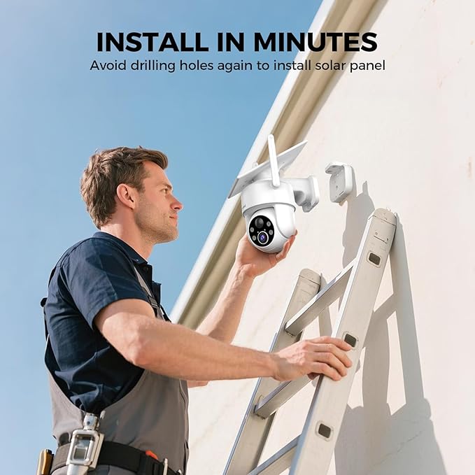 LITYMOL 2K 360° View Security Cameras Wireless Outdoor, Solar Cameras - Image 2
