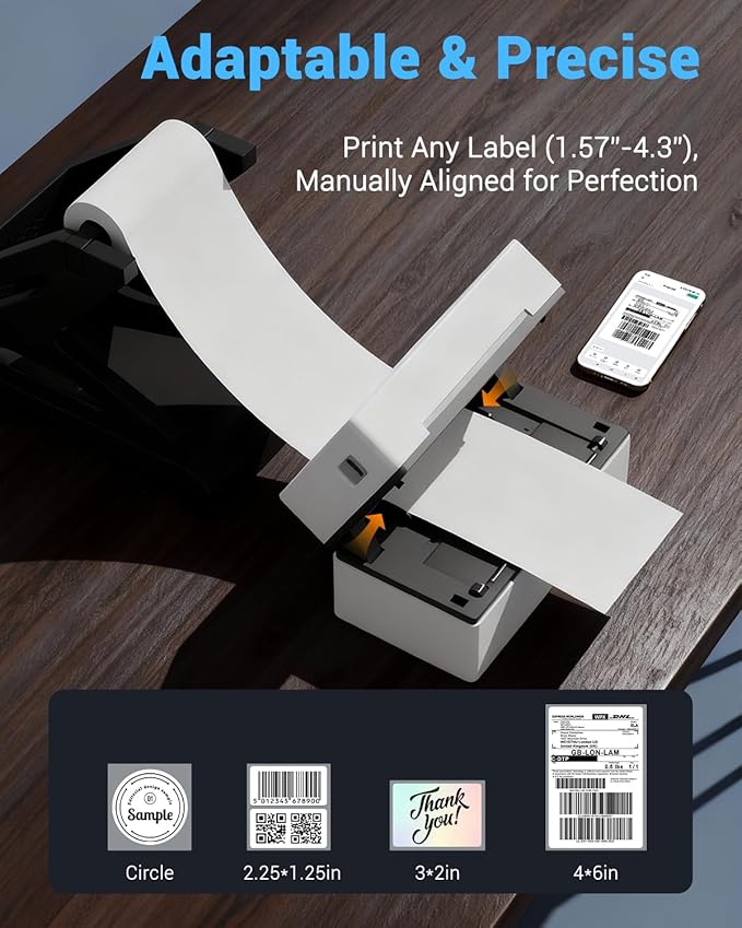 Labeer Bluetooth Thermal Shipping Label Printer, 4x6 Wireless Shipping Label Printer with Holder for Small Business, Compatible with iPhone, Android, Windows, Mac, Chromebook, USPS, Ebay, Shopify