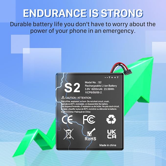 Replacement Battery for S2, 6200mAh Ultra High Capacity Li-ion Battery for Ring - Image 4