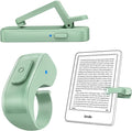 DATAFY Page Turner Ring for Kindle, Remote Control Paperwhite Oasis Scribe Kobo eReaders, Page Turner Clicker for Kindle iPhone ipad Tablets with Camera Video Record & Shutter Selfie Matcha Green