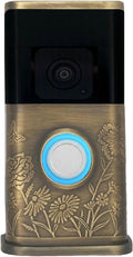 Garden Video Doorbell Cover (Compatible with Ring 3, 3 Plus, 4, Battery Plus, and Battery Pro) (Antique Brass)
