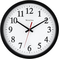 Westclox 14 Inch Round Office Wall Clock with Large Easy to Read Black and White Dial, Battery or Electric Powered, Quartz Accuracy, Glass Lens and Metal Hands, Analog Wall Clock