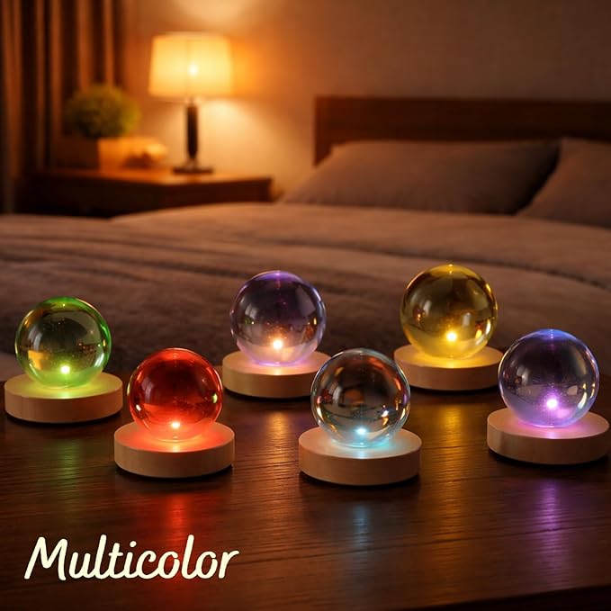 Herihues Personalized 3D Photo Crystal Ball, Custom Engraved Picture Lamp with Wood Base, Besties Night Light, Gifts for Besties Valentines Day, Christmas, Best Friend Personalized Gifts