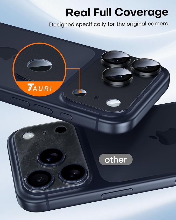 TAURI 2 Pack for iPhone 17 Pro Max Camera Lens Protector, Full Coverage - Image 6