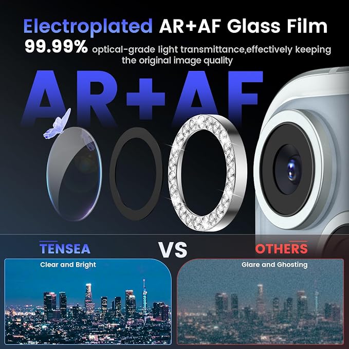 Tensea for iPhone 15 / iPhone 15 Plus Camera Lens Protector, 9H Tempered Glass - Image 3