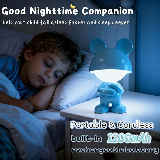 ShonlPin Night Light for Kids,Rechargeable Table Lamp,Touch Lamps for Nightstand,Dimmable,Breastfeeding,Nursery,Sleep Aid,Bluey Cute Decor Gifts Stuff for Baby Toddler Boys Girls Christmas Birthday