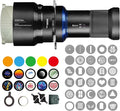 Bussi MG06 Max Optical Bowens Mount Snoot with 40 Gobos, 36° Lens Optical Snoot Spotlight for Photography Video Shape Light Studio,GOBO Light (Standard Bowens Mount)