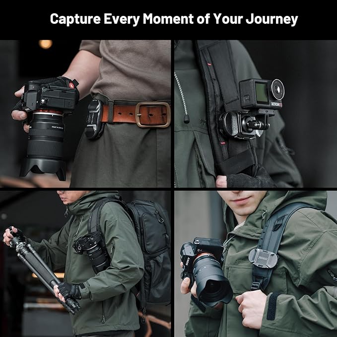 PGYTECH 2025 New Version Beetle Camera Clip V2(Only Clip), Quick Release Camera Backpack Clip for Sony/Nikon/Fuji/Action Cameras, Arca-Swiss Compatible, Instant Mounting & Hands-Free Shooting