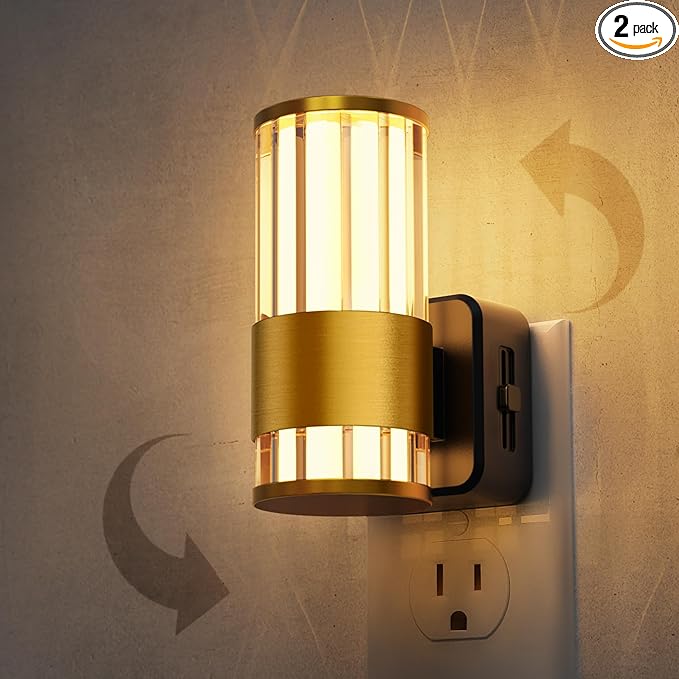 L LOHAS LED Night Light, Automatic Night Lights Plug into Wall, 0-100LM Adjustable Brightness LED Night Light, Dimmable Night Lights Plug in with Auto Light Sensor, for Bedroom Hallway Home Decor