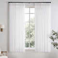 Memory Trained Pinch Pleated Curtains 63 Inches Long, Viral Linen Pinch Pleat by ANRODUO