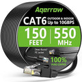 Aqerrow Cat6 Ethernet Cable 150FT, Outdoor Direct Burial Cat 6 Cable 24AWG High by EthernetCable