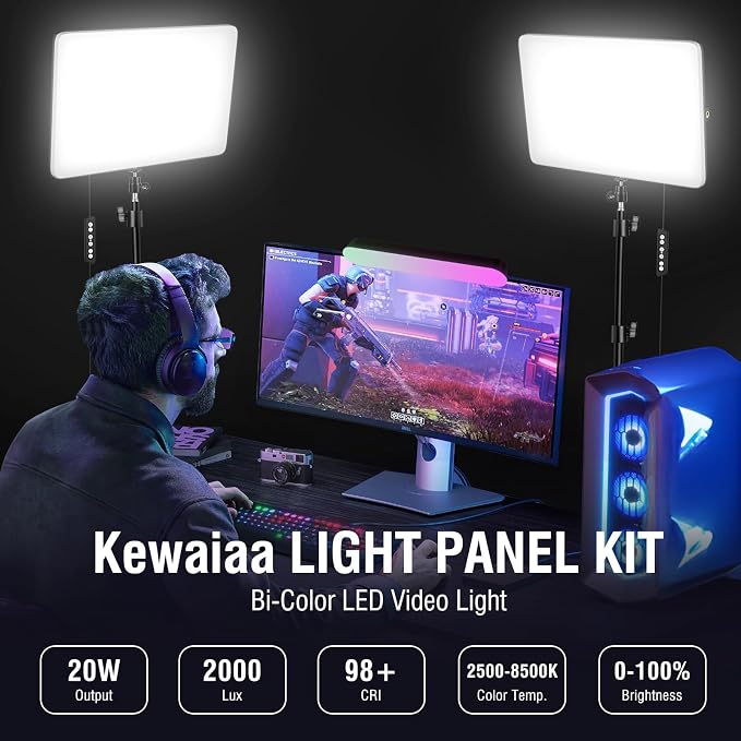 2-Pack LED Video Light Kit - Image 2