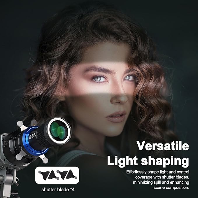 Bussi MG06 Max Bowens Mount Snoot with 40 Gobos, 36° Lens Optical Snoot Spotlight for Photography Video Shape Light Studio, GOBO Light, (Extended Bowens Mount)
