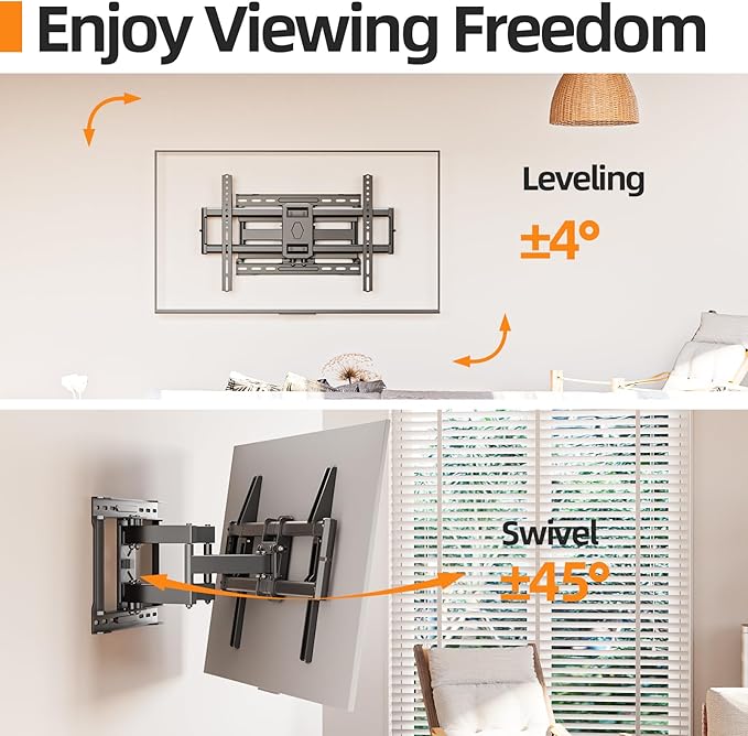 IWORKBOARD 75 85 inch Full Motion TV Wall Mount for 40-86'' TV Mount, Heavy Duty Adjustable articulating Bracket Tilt Swivel Extension Level, VESA 600x400mm, 16" Studs, 132 lbs for 65 70 75+ TVs
