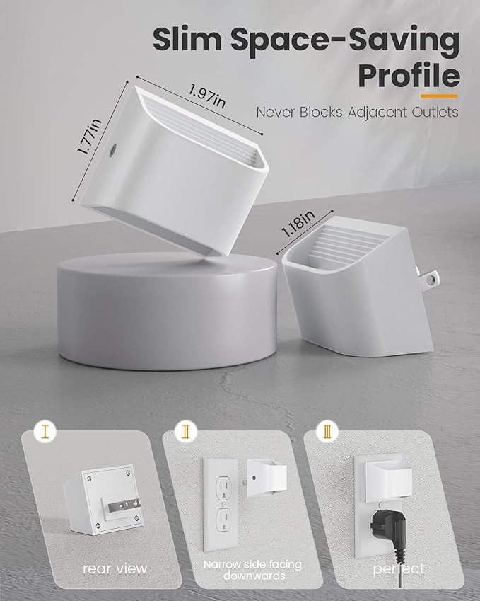 NIORSUN Plug in Night Light, Auto Brightness Sensor Night Light, 3000K Warm White, Ultra-Slim Wall Light for Hallway Bathroom Bedroom Stairs, White, 6 Pack