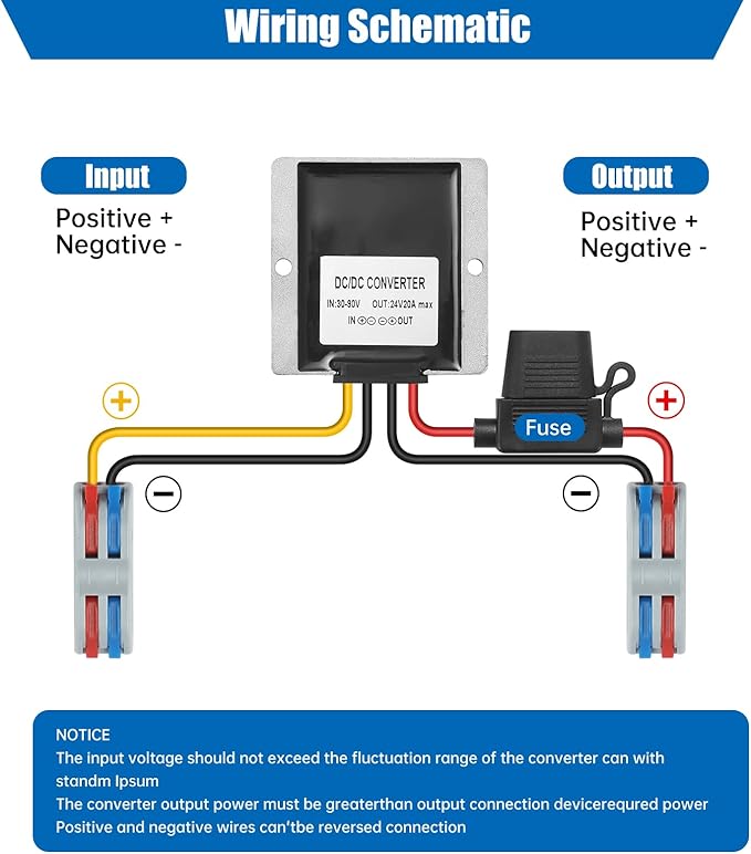 BEYIMEI DC 30V-90V to 24V 20A 480W Waterproof Step-Down Power Converter DC Step-Down Transformer Power Supply Converter for CNC Equipment, Switching Solar Panels, and Other Step-Down Applications