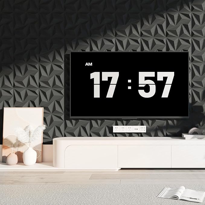 Art3d 3D Wall Panels 100 Pack, 11.8" x 11.8" (97 Sq.ft) PVC Wall Panels - Glue Up Panels Wall Decor for Living Room, Bedroom, Office, Black