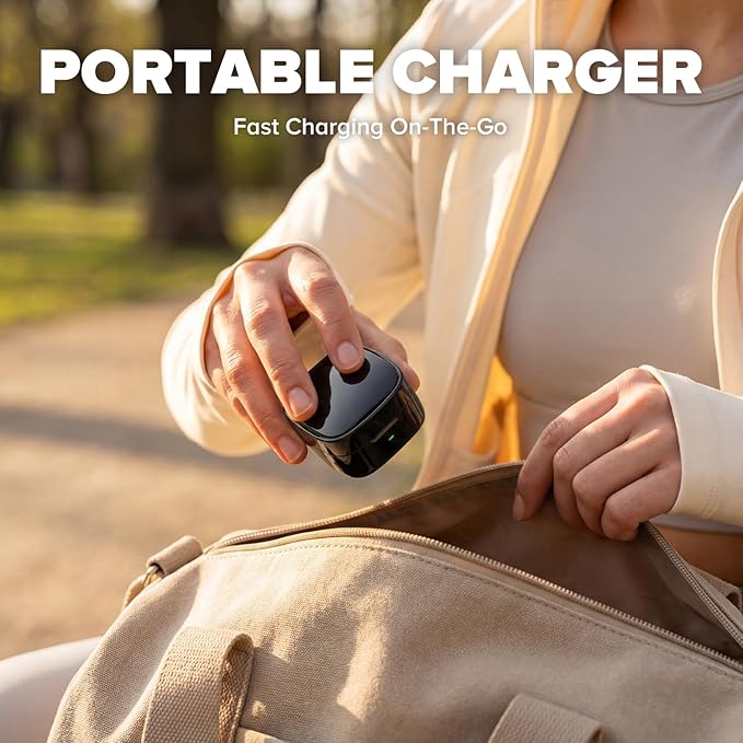Wireless Charging Case Compatible with Oura Ring Gen 4 Charger, 600mAh Portable Travel Ring Charger Fast Charging Dock with USB-C Cable (Size 10-Black)